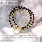 Farfume Crystal Bracelet Beaded Bracelets 4mm Natural Stone Beads Gemstone Handmade Jewelry Valentine's Day Gifts - color: Black Obsidian-Purification
