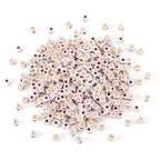 FASHEWELRY 500Pcs White Golden Letter Beads 4.5mm Square Alphabet Beads Acrylic Cube Letter N Beads for Friendship Bracelet Necklace Keychains Jewelry Making - color: Letter N
