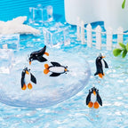 FASHEWELRY 5Pcs Handmade Ocean Penguin Lampwork Glass Pendants Black Marine Life Little Penguin Loose Beads Charms for DIY Jewelry Project Making - color: Penguin-Black
