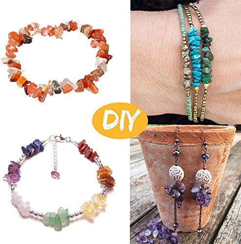 Gemstone Chip Beads DIY Jewelry Making, Healing Engry Crystals Polishing Crushed Irregular Shaped Beads with Box (15 Materials B) - color: 15 Materials B
