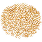 Beebeecraft 300Pcs 2.5mm Round Crimp Beads Real 14K Gold Filled Brass 1.6mm Hole Metal Rondelle Crimp Spacer Beads for Jewelry Making Necklace Bracelets Earring DIY Crafts - size: 2.5mm