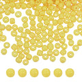 HARFINGTON 2000Pcs Small Glass Beads 6/0 4mm Loose Tiny Round Small Beads for Bracelet Earring Rings Jewelry Making, Light Yellow - color: Light Yellow