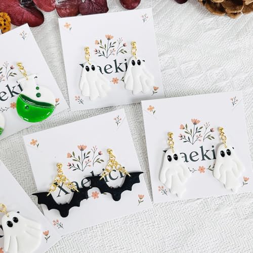 Xaekicr 5 Pcs Halloween Polymer Clay Cutters Set – Ghost, Bat, Potion Bottle Clay Earring Cutters for DIY Jewelry Making – Clay Tools for Polymer Clay Molds - color: 2D color