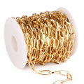 33FT Gold Paperclip Chains Roll, 7mm Aluminum Cable Link Chain Spool Bulk for DIY Crafts Jewelry Making - color: gold, size: 7MM