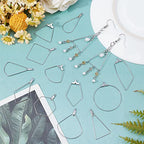 UNICRAFTALE 72Pcs 12 Style Stainless Steel Color Hoop Earring Findings - 304 Stainless Steel Beading Metal Rings - Triangle Teardrop Shaped for Earring Making - size: 26~44.5mm
