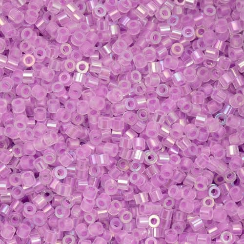 John Bead 25g Cylin Beads Purple Glow in Dark AB 11/0 Glass Cylindrical Seed Beads for Jewelry Bracelets Necklaces Earrings Making Embroidery - color: Purple Glow in Dark AB