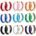 SUNNYCLUE 1 Box 18Pcs Huggie Hoop Earrings Huggie Hoop Earring Findings 16Mm Round Ear Hook Colorful 304 Stainless Steel Ear Hooks for Jewelry Making Accessories DIY Crafts Gifts Women Adult Supplies - style: Style 1