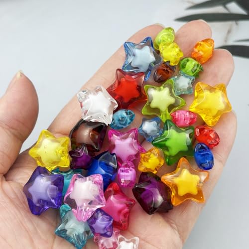 200pcs 11mm Acrylic Star Beads Spacer Beads for DIY Jewelry Making Bracelet Necklace Key Chains Handmade Craft(Bluish Violet) - color: Bluish Violet, size: 11mm