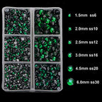 4000pcs Mixed Size Hot Fix Round Crystals Gems Glass Stones Hotfix Flat Back Rhinestones (Emerald) - color: Emerald, size: 4000 Count (Pack of 1)