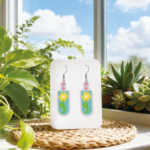 BEUNITONE 12 Pairs Long Style Diamond Art Earring Making Kits for Adults, DIY Drop Dangle Earring Making Supplies Kit, Fun Duck Art Earrings Ornament for Women Birthdays Holiday Handmade Gift - style: Long Earrings