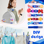 JOICEE 80 Set Cheer Pins Spirit Clips,80 Clothes Pins 126 Mini Resin Animals Bows Daisy and Stickers Pen Over 300 Beads Pearls for Cheerleading Backpacks Ribbon Team Classroom Cheer Gifts Bulk(Blue) - color: Blue