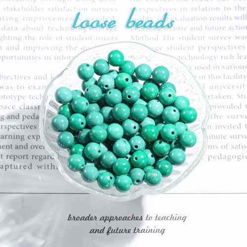 Natural Gemstone Round Loose Beads for Jewelry Making DIY Crystal Energy Healing 1 Strand 15" (Green Turquoise, 4mm (15"/Strand)) - color: Green Turquoise, size: 4mm (15"/Strand)