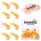 BEADIA 18K Gold Plated Earring Clips 10x17mm 20pcs with Beads for Jewelry Making Findings - size: Clips 5# 10x17mm