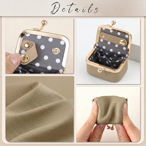 Zivyes Mini Jewelry Box Travel Small Coin Purse Organizer Case Genuine Leather Tiny Size (khaki) - color: khaki