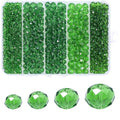 850Pcs 4/6/8/10mm Crystal Glass Beads for Jewelry Making Faceted Rondelle Flat Beads for Bracelets Necklace Earrings DIY Crafts(Green Crystal Bead) - color: Green