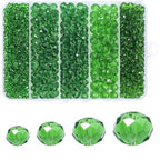 850Pcs 4/6/8/10mm Crystal Glass Beads for Jewelry Making Faceted Rondelle Flat Beads for Bracelets Necklace Earrings DIY Crafts(Green Crystal Bead) - color: Green