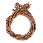 BEADIA Natural Brown Picture Jasper Spacer Beads Caps Loose Semi Gemstone for Beading Jewelry Making 6mmx3mm 38cm - color: Brown Picture Jasper, size: Round 6mm x 3mm