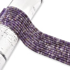 300pcs Natural Amethyst Heishi Spacer Beads 2x4mm Genuine Real Disc Stone Beading DIY Charm Smooth Loose Gemstone Beads for Jewelry Making Bracelets Necklaces Earrings Crafts - color: Purple Amethyst
