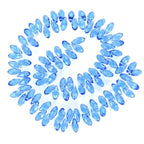 200pcs Czech 12mm Faceted Teardrop Briolette Crystal Glass Loose Beads Pendant Drop Spacer Bulk Light Sapphire Blue for DIY Jewelry Making CCT2-14 - color: Light sapphire blue, size: 12x6mm - 200pcs