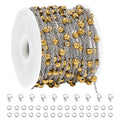 SMYHTGLIF 16.4 Stainless Steel Cable Chain Gold Bead Chain for Jewelry Making DIY Craft Jewelry Making Supplies - color: Bead Gold