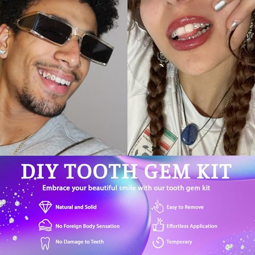 Tooth Gem Kit, DIY Crystals Jewelry Kit Teeth Gems Set, Professional Fashionable Tooth Gems Starter Set
