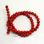 Turquoises Gem Natural Stone Round Red Howlite Loose Beads, Choker Necklace Bracelet Charms Jewelry Making Findings Accessories Pick Size 4 6 8 10 12mm 1 Strand 15.5 inches (6mm, red Style 1) - color: red style 1, size: 6mm