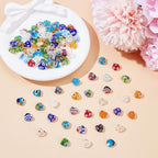100Pcs Heart Handmade Millefiori Lampwork Beads Glass Flower Bead 8mm Love Shape Loose Spacer Beads for Bracelets Necklace Earring Jewelry Making DIY Craft Beading Supplies - size: 8mm