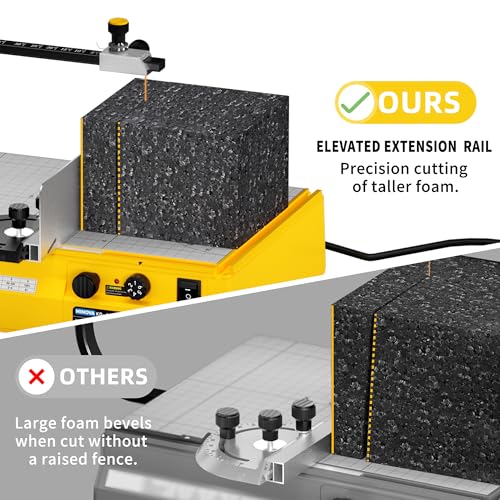 Hot Wire Foam Cutter, Foam Cutting Worktable with Elevated Extension Rail, Auto Shut-Off Function Hot Wire Cutting Tool for EVA, Sponge, KT board, Insulation panels, Polystyrene Foam - color: Yellow & Black Time