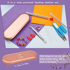 100 Pcs Beading Needles Set,75 Pcs Long Straight Beading Thread Needles 18 Pcs Big Eye Beading Needles with Threader, Needle Bottle, Yarn Scissors,Tweezers for Bracelets and Jewelry Making - style: 100 Pcs