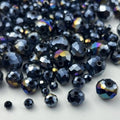 600pcs Crystal Glass Beads 3mm 4mm 6mm 8mm 10mm Rondelle Faceted Crystal Beads Spacer Beads for Necklace Bracelet Earrings DIY Jewelry Crafts Making Supplies(Black AB) - color: Black AB