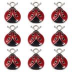 Craftdady Enamel Dangle Charms Pendant Food Animal Flower Cute Charms Colorful Metal Fruit Pendants Hang Ornament for Craft Bracelet Necklace Earring Key Chains Jewelry Making - color: Red Ladybug