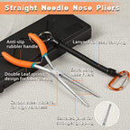 Extra Long Needle Nose Pliers For Jewelry Making 7 Inches Straight Needle Nose Plier With Serrated Jaw Fishing Hook Remover Tool With Lanyard Long Nose Pliers For Hard-To-Reach Narrow Spaces - style: Extra Long Nose