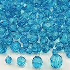 850pcs Acrylic Round Faceted Beads 6mm 8mm 10mm 12mm Faceted Round Spacer Beads for Bracelets Necklace Earring DIY Jewelry Making Craft(Lake Blue) - color: Lake Blue