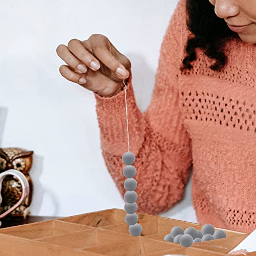 DIYOMR 100Pcs 15mm Dark Grey Round Silicone Beads for Jewelry Making - color: Dark Grey, size: 15mm