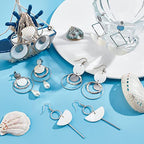 SUNNYCLUE 1 Box DIY 10 Pairs Flat Round Seashell Charm Pendant Shell Charms Earrings Making Kit Natural Seashell Mother of Pearl Charms Jewelry Making Supplies Summer Adult Women Starters Instruction - color: Diy 10 Pairs Flat Round Seashell Charm Earring