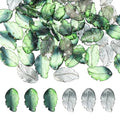 PATIKIL Glass Leaf Beads, 100Pcs Cute Crystal Leaf Charms, Translucent Czech Spacer Beads for DIY Jewelry Making Bracelets Necklace Wind Chimes Suncatchers, Black/Drak Green - color: Black/Drak Green