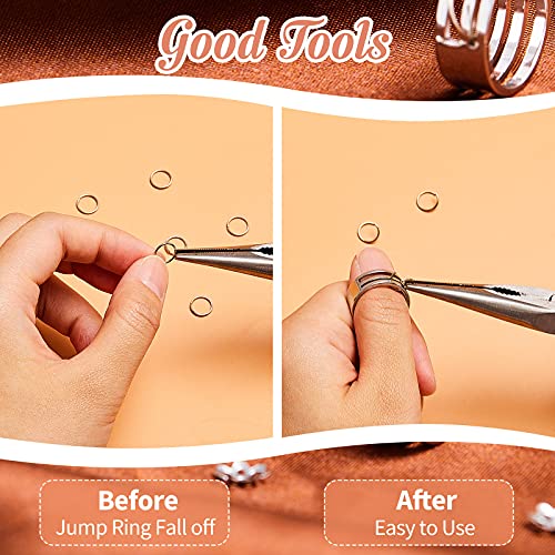 Hicarer 2 Pieces Jump Ring Opening Tools Opening Stainless Steel Jump Split Ring Opener Circle Tool for Jewelry Makers Craft Projects Supplies(Silver) - color: Silver