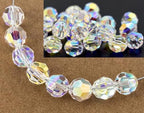 100pcs Adabele Austrian 4mm (0.16 Inch) Small Faceted Loose Round Crystal Beads Clear AB Compatible with 5000 Swarovski Crystals Preciosa SS2R-402 - color: Crystal Ab, size: 4mm Small (100pcs)