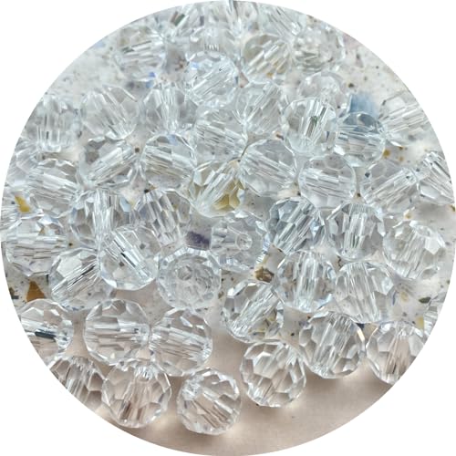 Crystal Glass Beads 400 Pieces 4mm Round Faceted Glass Spacer Beads for Jewelry Making Bracelet Earring Necklace DIY Craft Supplies(Crystal Clear) - color: Crystal Clear, size: 4mm