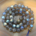 AD Beads Natural Gemstones 8mm Round Loose Beads 15'' ~ 16'' Pick Stone (Smooth Labradorite) - color: Smooth Labradorite