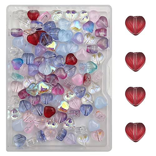 INSPIRELLE 100pcs Heart Crystal Glass Spacer Beads for Jewelry Bracelet Necklace Making, 6mm - color: Mini Hearts