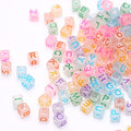 1000Pcs Transparent Acrylic Square Letter Beads Acrylic Cube Beads Luminous Glow in The Dark Glow Letter Beads Cube Beads Glow in The Dark Beads for Jewelry Making, Bracelets - color: Glow-color(6mm)
