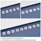 UNICRAFTALE Stainless Steel Alphabet Link Charms from A to Z Letter Pendants Connectors for Earring Bracelet Necklace Flat Round Metal Pendant DIY Earring Bracelet Making - color: Metal Color