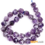 GEM-Inside Natural 12mm Amethyst Gemstone Loose Beads Faceted Purple Square Cambay Crystal Energy Stone Power for Jewelry Making 15" - color: Amethyst, size: 12mm