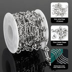 UMAOKANG 2 Meters Stainless Steel Chain for Jewelry Making Buckles Link Paperclip Chain on Spool Jewelry Making Chain DIY Supplies Findings - color: Knot (Steel)