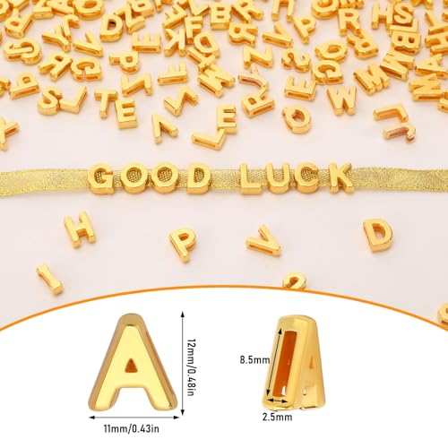 Augshy 700Pcs Gold Large Letter Beads,A-Z Mixed Big Alphabet Shape Beads for Jewelry Making Bracelets Necklaces Key Chains Shoelaces Crafts Party Decor(9 x 12 mm) - style: Gold Alphabet Style
