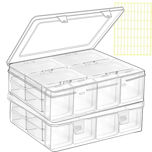 24pcs Bead Storage Containers,Large Bead Organizer Boxes And Craft Storage Boxes For Bracelet Making Diy Jewelry Craft Nails, Bracelets, Jewelry, Diamonds, Clay Beads, Screws,4.06x2.9x0.98inch - color: 2pack 24pcs(4.06x2.9x0.98Inch)