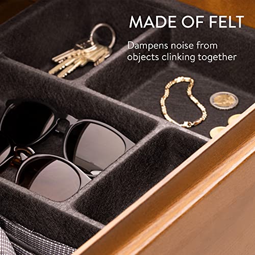 Navaris Felt Drawer Organizer Tray - Tidy Desk Drawers, Office Supplies, Jewelry, Cosmetics, Small Personal Items and Accessories - Black - color: Black