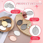 PATIKIL Pendant Trays for Jewelry Making, Blank Pendants Zinc Alloy Oval Bezel Settings Flat Base for Necklace Bracelet Charm - color: Dark Silver Tone