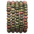 BEADIA Natural Unakite Stone Rondelle 5x8mm Loose Semi Gemstone Beads for Jewelry Making 38cm - color: Unakite Rondelle, size: 5x8mm